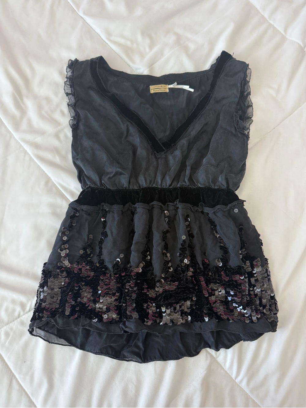 Max Studio Black Lace Ruffle Top